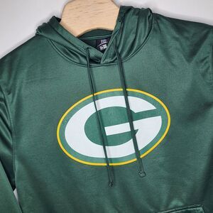 Men's Green Bay Packers Hoodie Green Yellow Combine Training Logo L NFL Rodgers‎